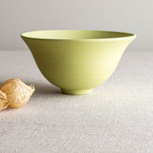 Load image into Gallery viewer, Chartreuse Porcelain Vessel with Flared Rim
