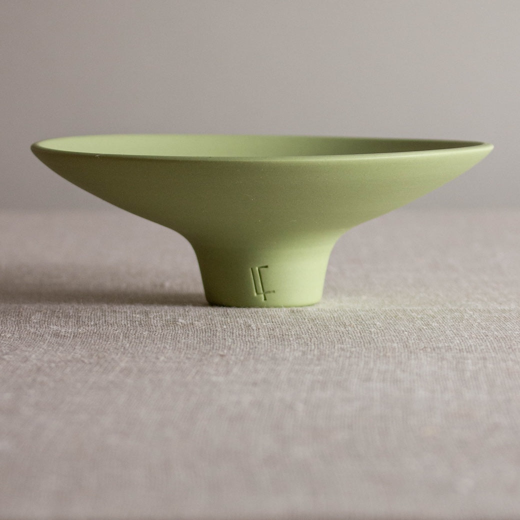 Pea Green Porcelain Footed Vessel