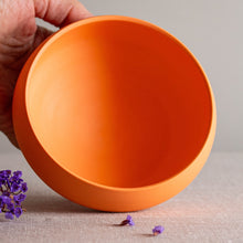 Load image into Gallery viewer, Orange Porcelain Vessel with Curled Rim
