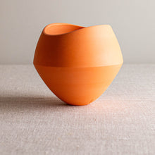 Load image into Gallery viewer, Orange Porcelain Vessel with Altered Rim
