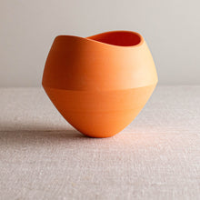Load image into Gallery viewer, Orange Porcelain Vessel with Altered Rim
