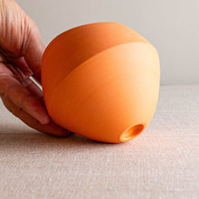 Load image into Gallery viewer, Orange Porcelain Vessel with Altered Rim
