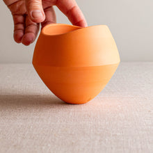 Load image into Gallery viewer, Orange Porcelain Vessel with Altered Rim
