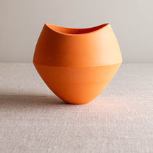 Load image into Gallery viewer, Orange Porcelain Vessel with Altered Rim
