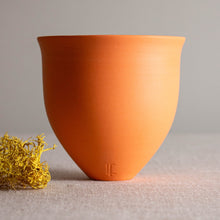 Load image into Gallery viewer, Orange Porcelain Vessel with Flared Rim
