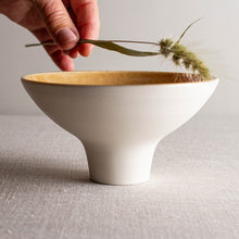 Load image into Gallery viewer, Butterscotch Glazed Vessel with Bare Porcelain Exterior
