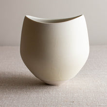 Load image into Gallery viewer, Crystalline White Matte glazed Vessel with Altered Rim
