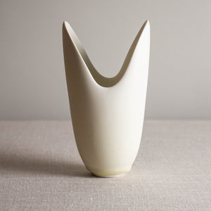 Vessel with Deeply Carved Rim in Matte Ivory