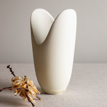 Load image into Gallery viewer, Vessel with Deeply Carved Rim in Matte Ivory
