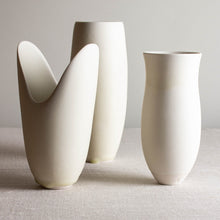 Load image into Gallery viewer, Vase Form with Flared Rim in Matte Ivory
