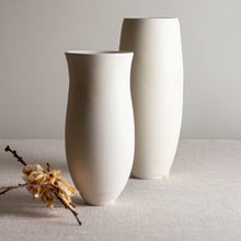 Load image into Gallery viewer, Vase Form with Flared Rim in Matte Ivory
