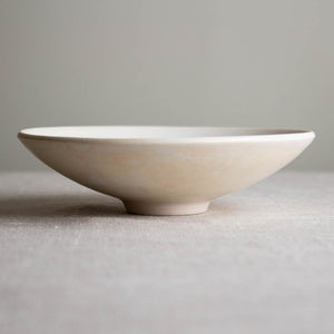 Crystalline White Matte Bowl with Kintsugi-Style Gold Accent