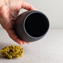 Load image into Gallery viewer, Black Porcelain Vessel with Curled Rim

