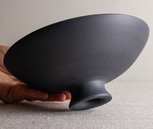 Load image into Gallery viewer, Black Porcelain Vessel with Flared Foot
