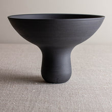 Load image into Gallery viewer, Black Porcelain Pedestal Vessel with Rounded Foot
