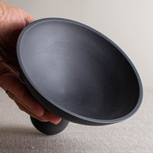 Load image into Gallery viewer, Black Porcelain Pedestal Vessel with Rounded Foot
