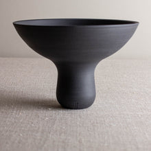 Load image into Gallery viewer, Black Porcelain Pedestal Vessel with Rounded Foot
