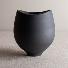 Load image into Gallery viewer, Black Porcelain Vessel with Altered Rim

