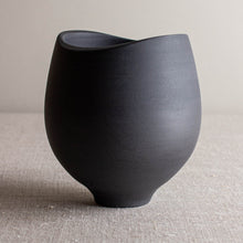Load image into Gallery viewer, Black Porcelain Vessel with Altered Rim
