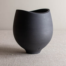 Load image into Gallery viewer, Black Porcelain Vessel with Altered Rim
