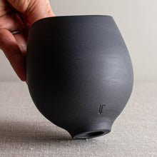 Load image into Gallery viewer, Black Porcelain Vessel with Altered Rim
