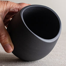 Load image into Gallery viewer, Black Porcelain Vessel with Altered Rim
