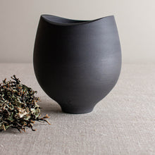 Load image into Gallery viewer, Black Porcelain Vessel with Altered Rim
