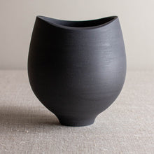 Load image into Gallery viewer, Black Porcelain Vessel with Altered Rim
