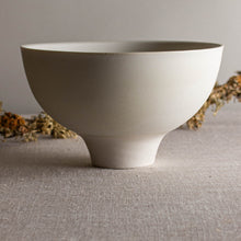 Load image into Gallery viewer, Pedestal Bowl in Crystalline White Matte
