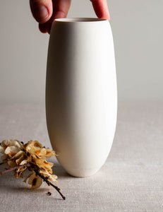 Crystalline White Matte Vase Form