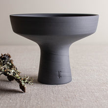 Load image into Gallery viewer, Marbled Grey Porcelain Vessel with Pedestal Foot
