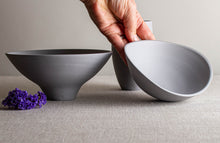 Load image into Gallery viewer, Light Grey Porcelain Set of Vessels
