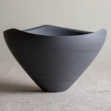 Load image into Gallery viewer, Tri-Corner Dark Grey Porcelain Vessel
