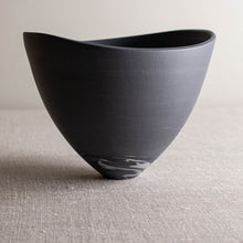 Load image into Gallery viewer, Dark Grey Marbled Vessel with Altered Rim
