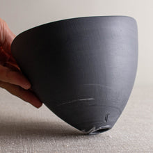 Load image into Gallery viewer, Dark Grey Marbled Vessel with Altered Rim

