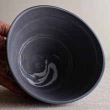 Load image into Gallery viewer, Dark Grey Marbled Vessel with Altered Rim
