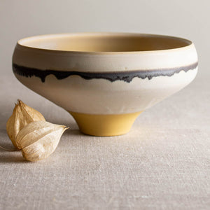 Deep Yellow Porcelain Vessel with Manganese Line