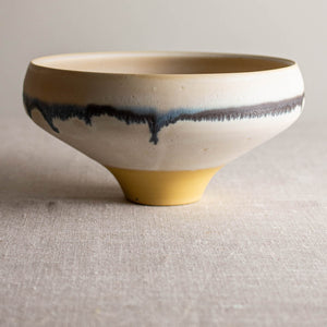 Deep Yellow Porcelain Vessel with Manganese Line