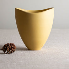 Load image into Gallery viewer, Yellow Porcelain Vessel with Altered Rim
