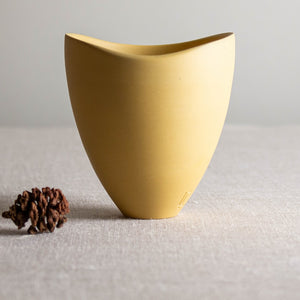 Yellow Porcelain Vessel with Altered Rim