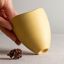 Load image into Gallery viewer, Yellow Porcelain Vessel with Altered Rim
