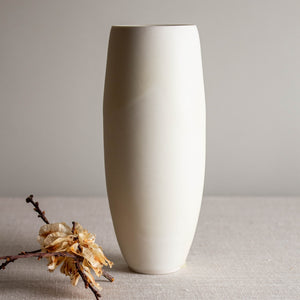 Sparkling Crystalline White Matte Vase Form