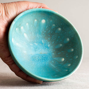 Mottled Turquoise and Grey Vessel