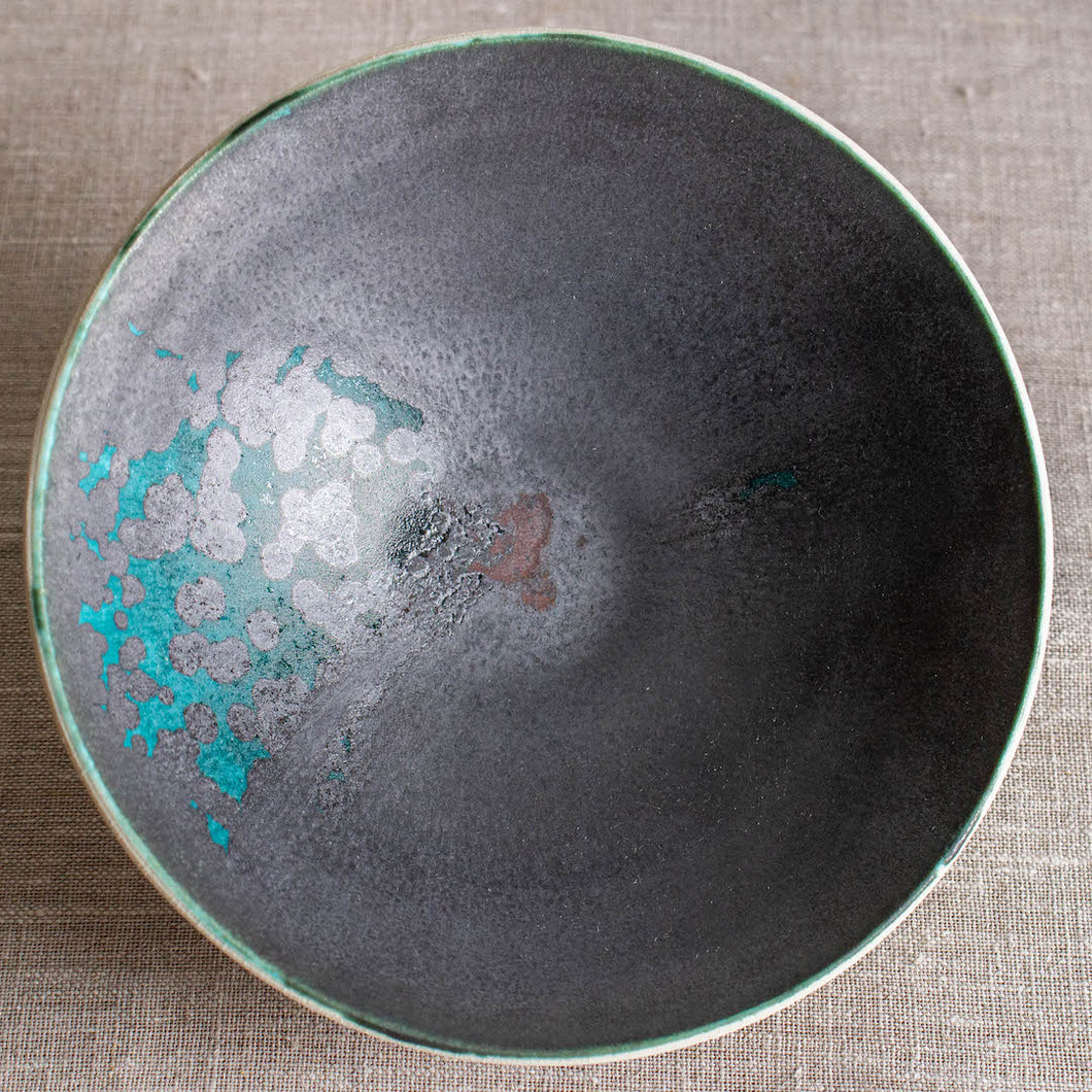 Turquoise and Black-Metallic Glaze