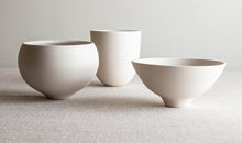 Load image into Gallery viewer, Set of 3 Matte White, Bare Porcelain Vessels
