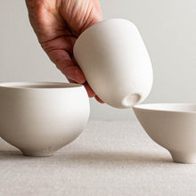 Load image into Gallery viewer, Set of 3 Matte White, Bare Porcelain Vessels
