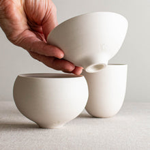Load image into Gallery viewer, Set of 3 Matte White, Bare Porcelain Vessels
