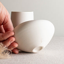 Load image into Gallery viewer, Set of 2 Matte White, Bare Porcelain Vessels
