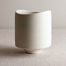 Load image into Gallery viewer, Crystalline White Matte Glazed Vessel with Undulating Rim
