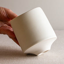 Load image into Gallery viewer, Crystalline White Matte Glazed Vessel with Undulating Rim
